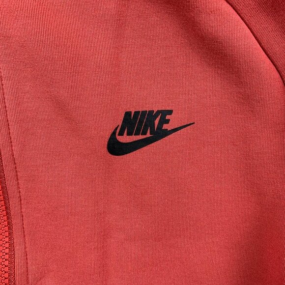 Nike Mens Sweater Small Salmon Pink Red Full Zip Hoodie Tech Fleece Windrunner - Picture 2 of 13